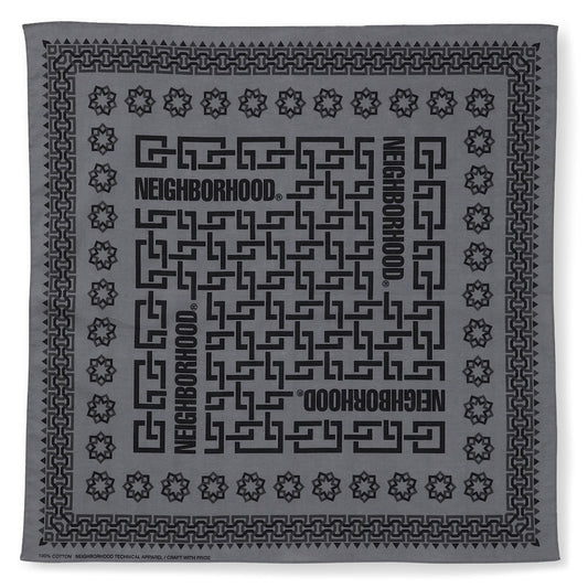 Geometric Pattern Bandana - Gray