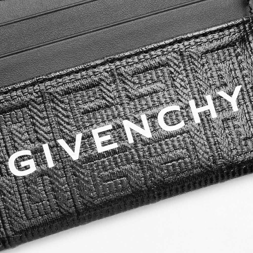 4G Canvas and Leather Card Holder 2x3cc - Black