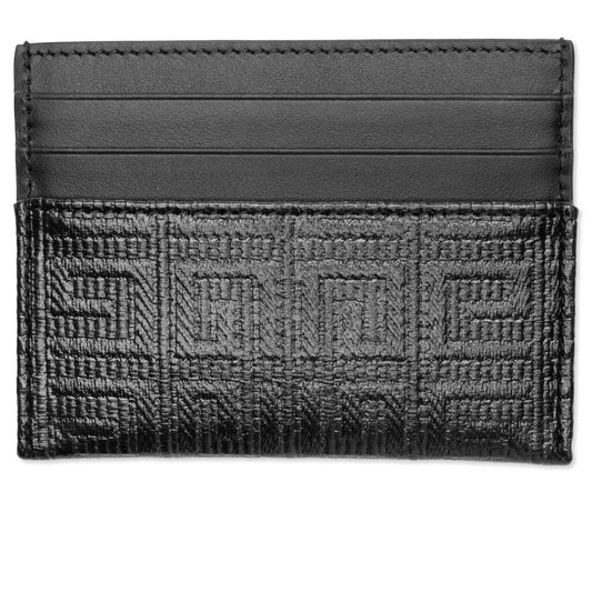 4G Canvas and Leather Card Holder 2x3cc - Black