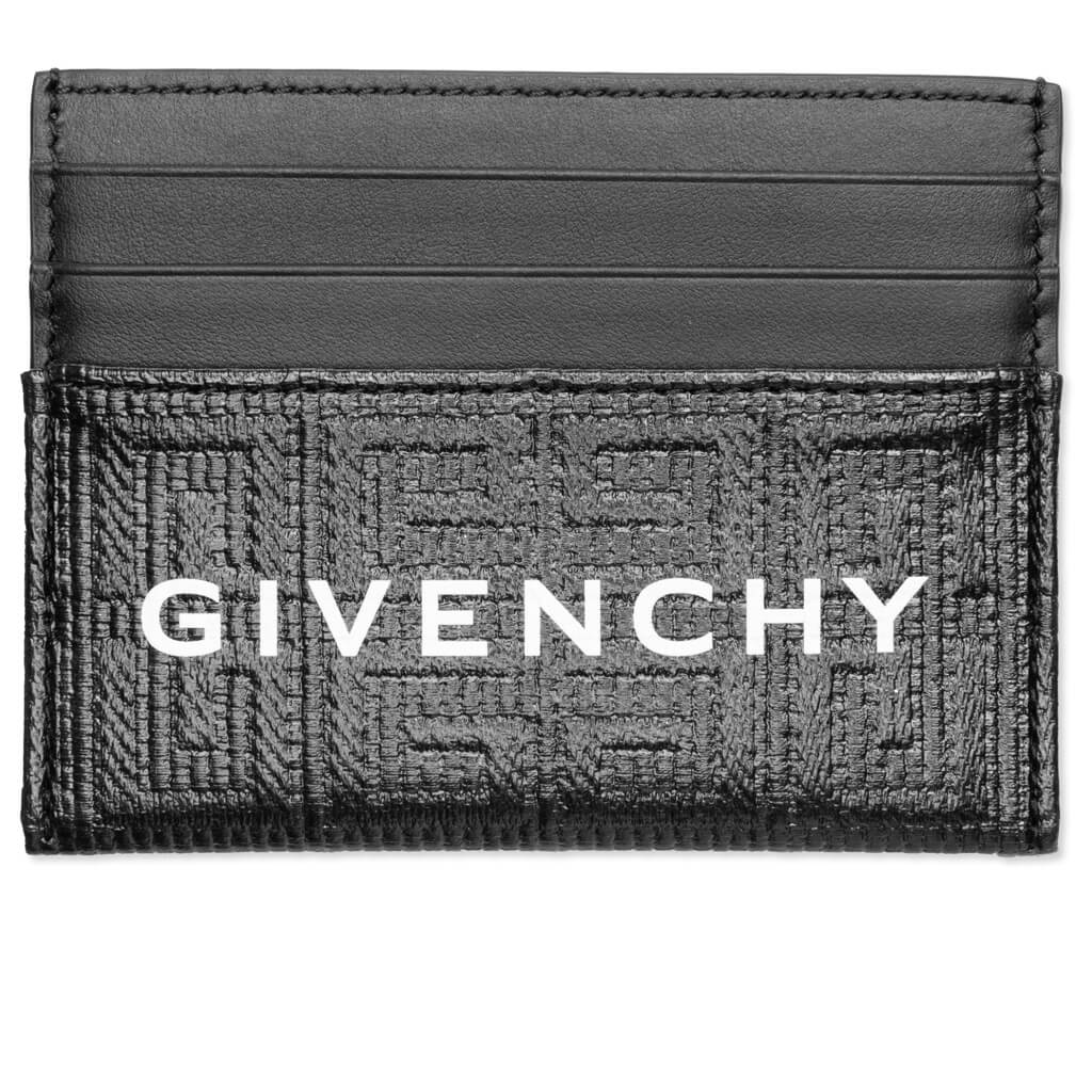 4G Canvas and Leather Card Holder 2x3cc - Black