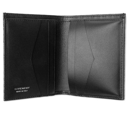4G Canvas and Leather Card Holder 6cc - Black