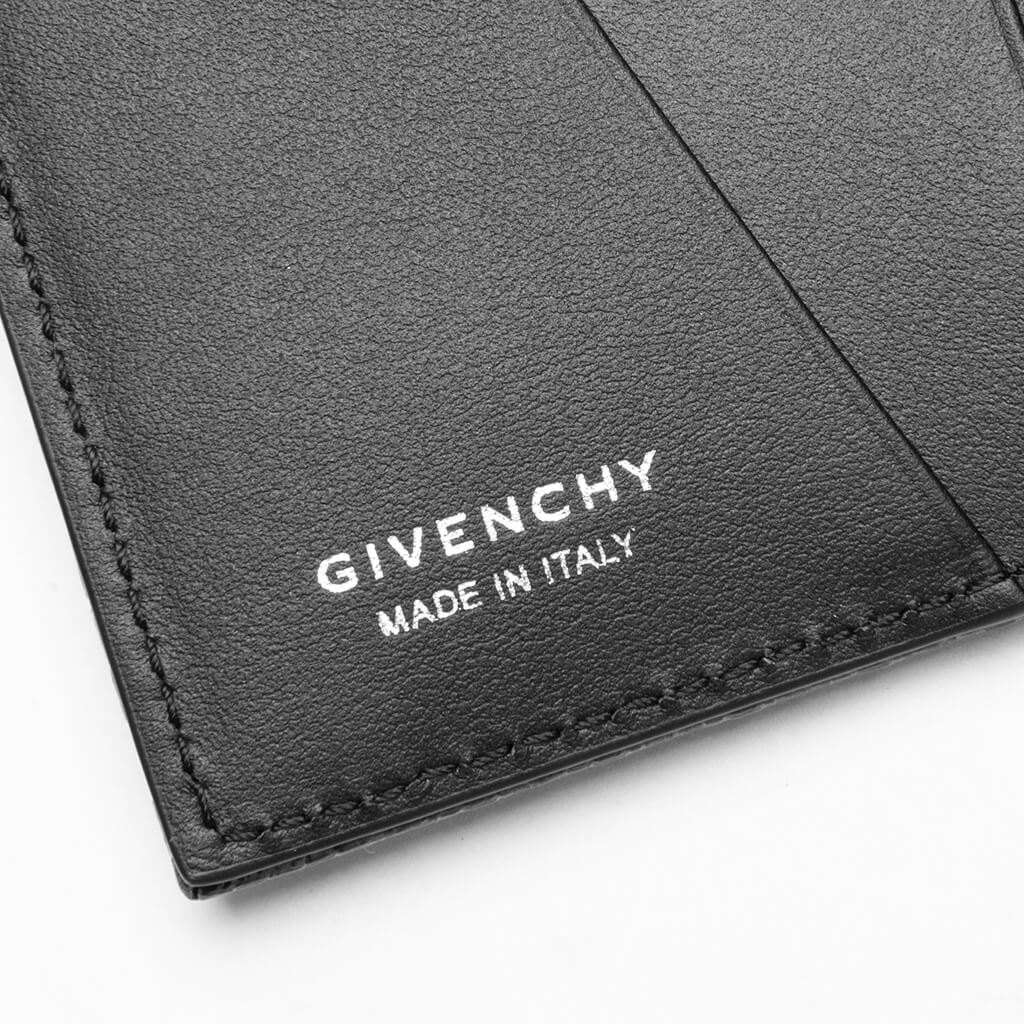4G Canvas and Leather Card Holder 6cc - Black