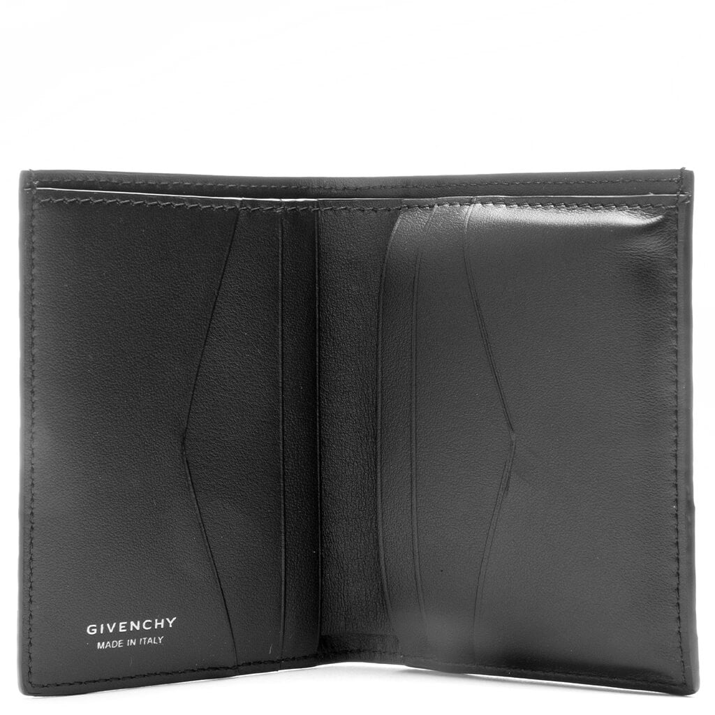 Braided Effect Leather Card Holder - Black
