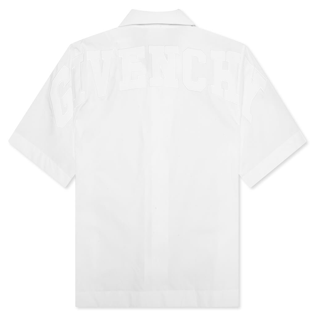 Boxy Fit Shirt w/ Hawaiian Collar - White