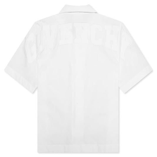Boxy Fit Shirt w/ Hawaiian Collar - White