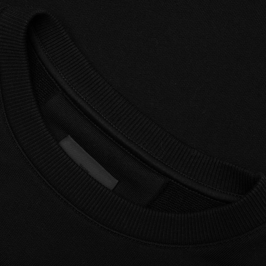 Classic Fit Sweatshirt w/ Reverse Print - Black