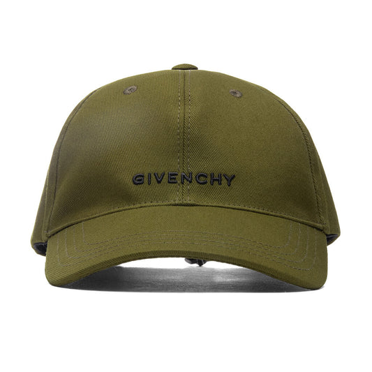 Curved Cap With Embroidered Logo - Dark Khaki
