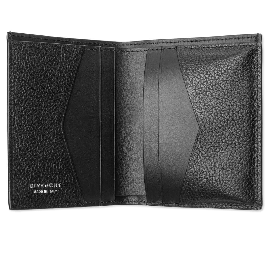 Grained Leather Card Holder 6cc - Black