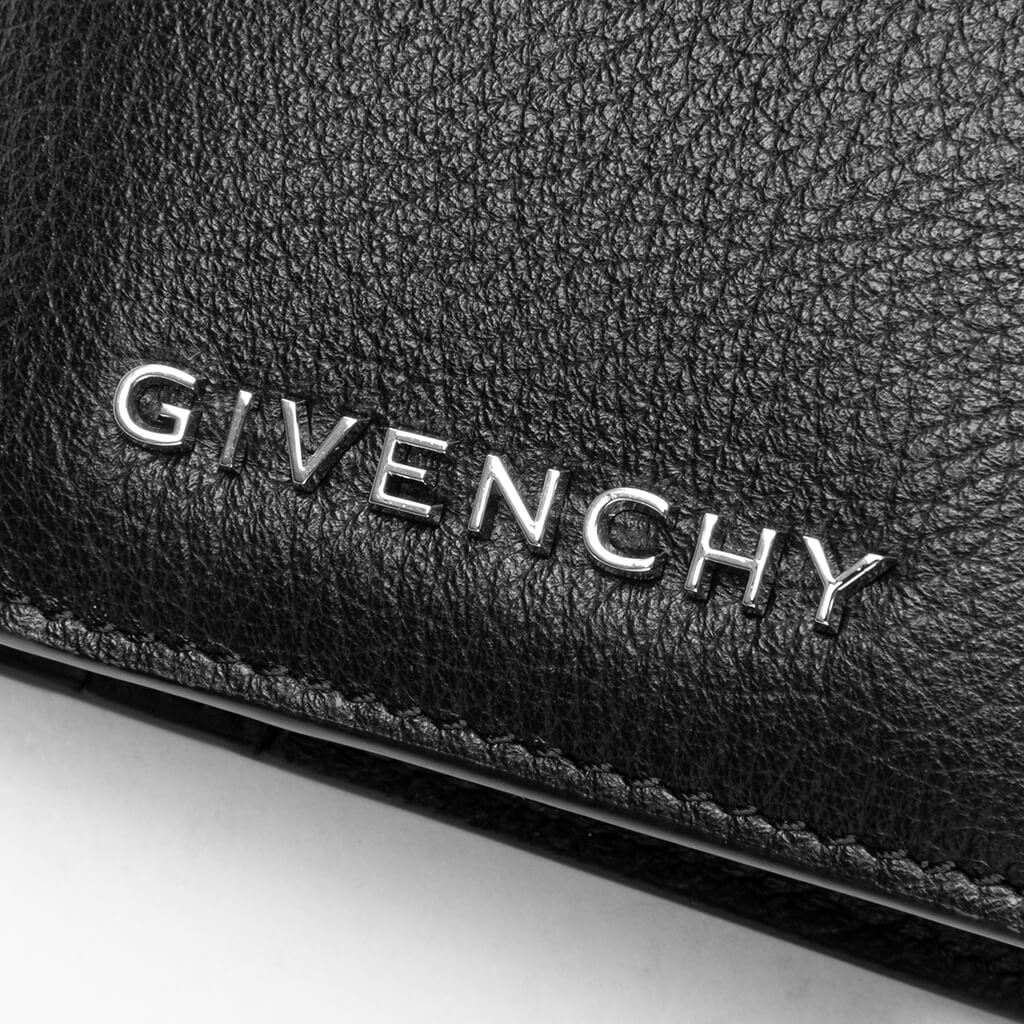Grained Leather Card Holder 6cc - Black