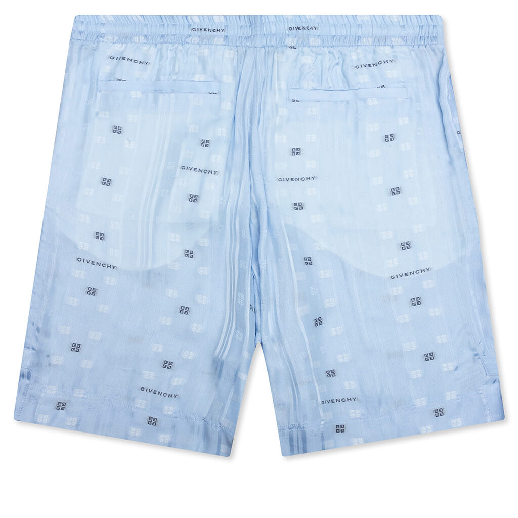 Skate Fit Shorts w/ Elastic Waist Band - Navy/Light Blue