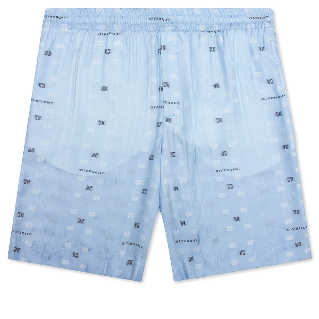 Skate Fit Shorts w/ Elastic Waist Band - Navy/Light Blue