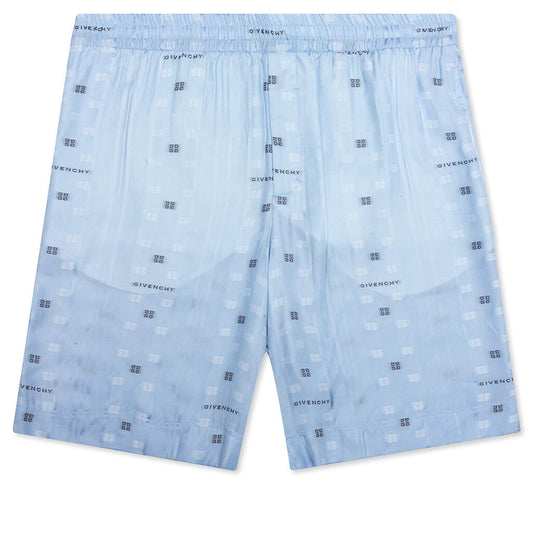Skate Fit Shorts w/ Elastic Waist Band - Navy/Light Blue
