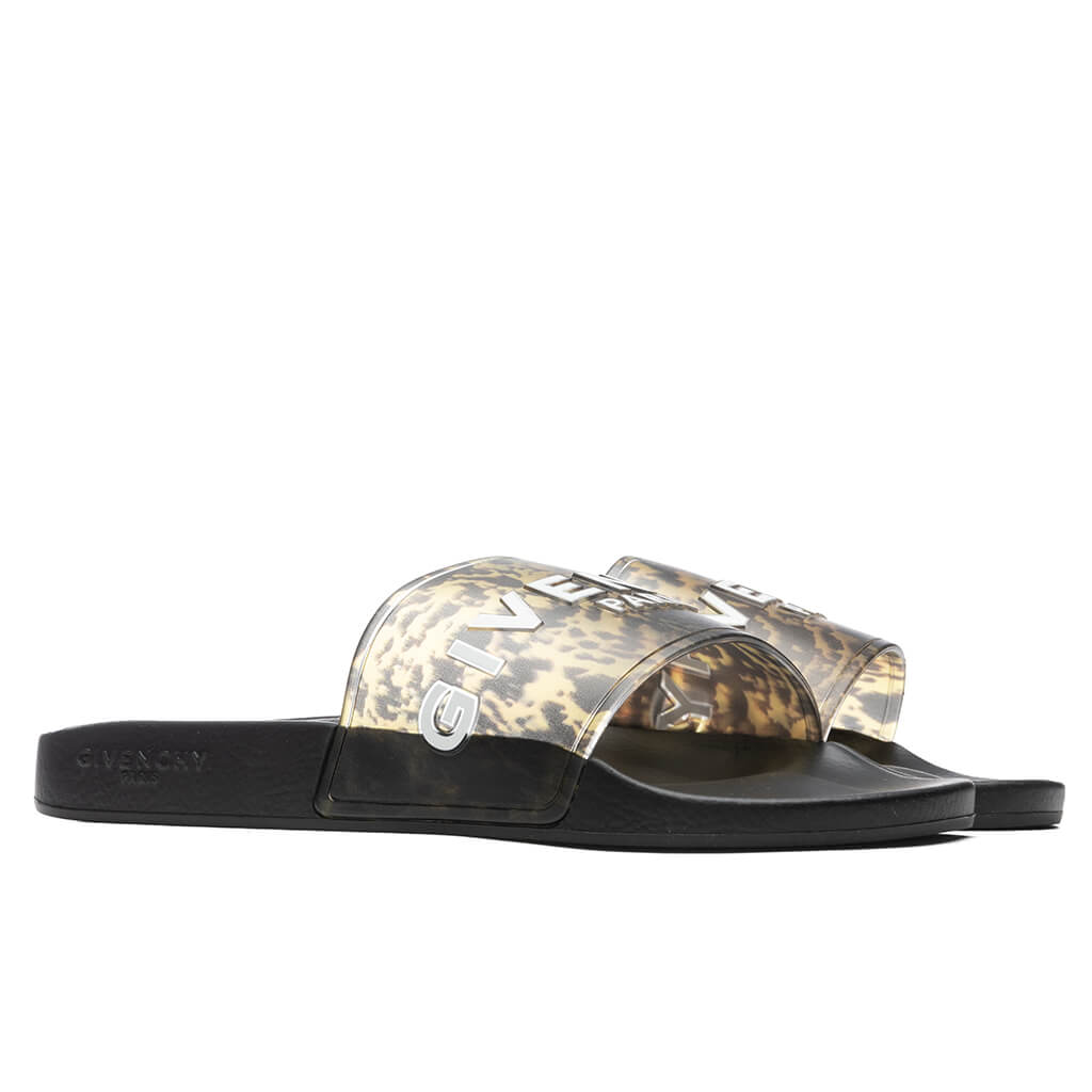 Slide Flat Sandal - Black/Yellow