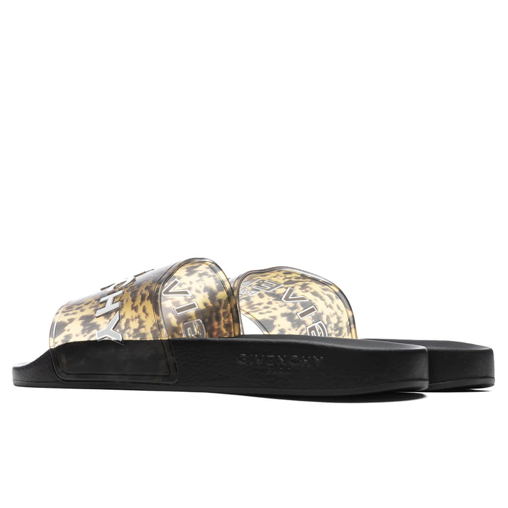 Slide Flat Sandal - Black/Yellow