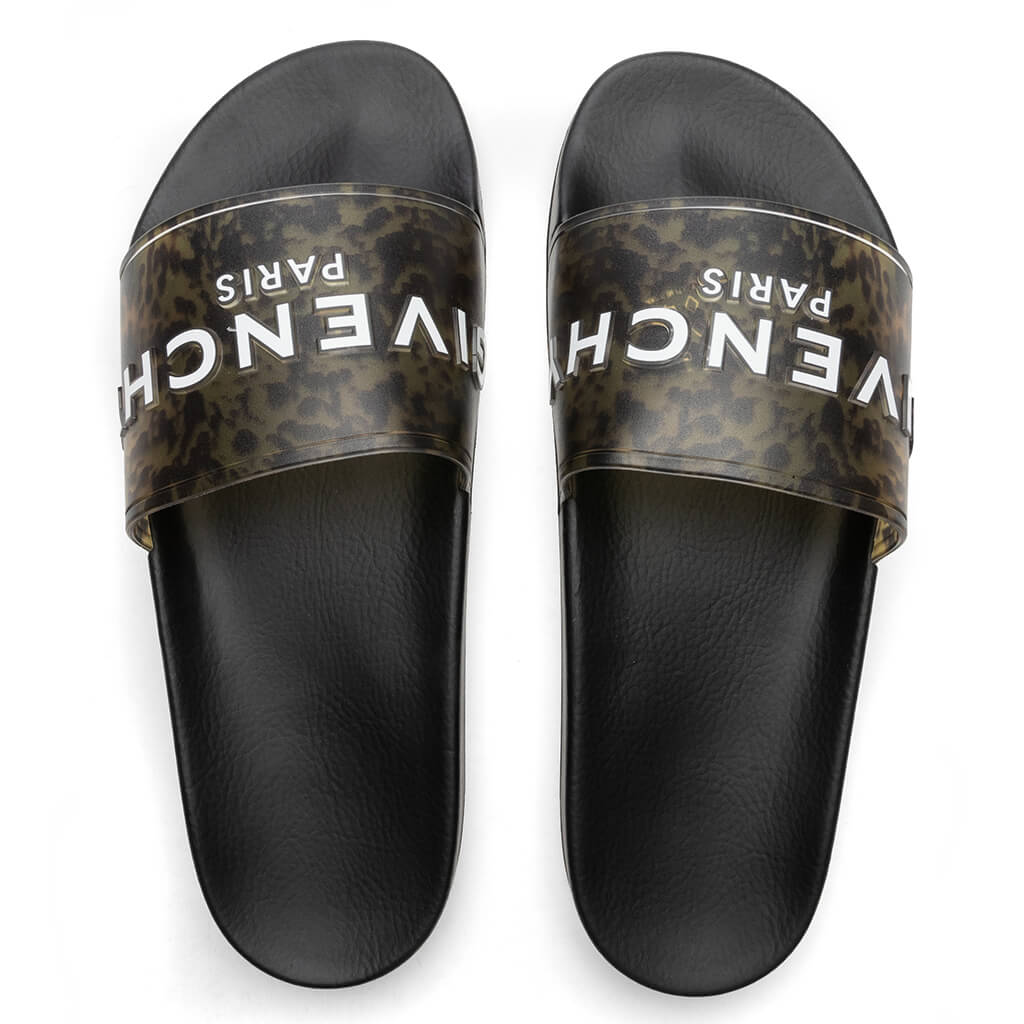 Slide Flat Sandal - Black/Yellow