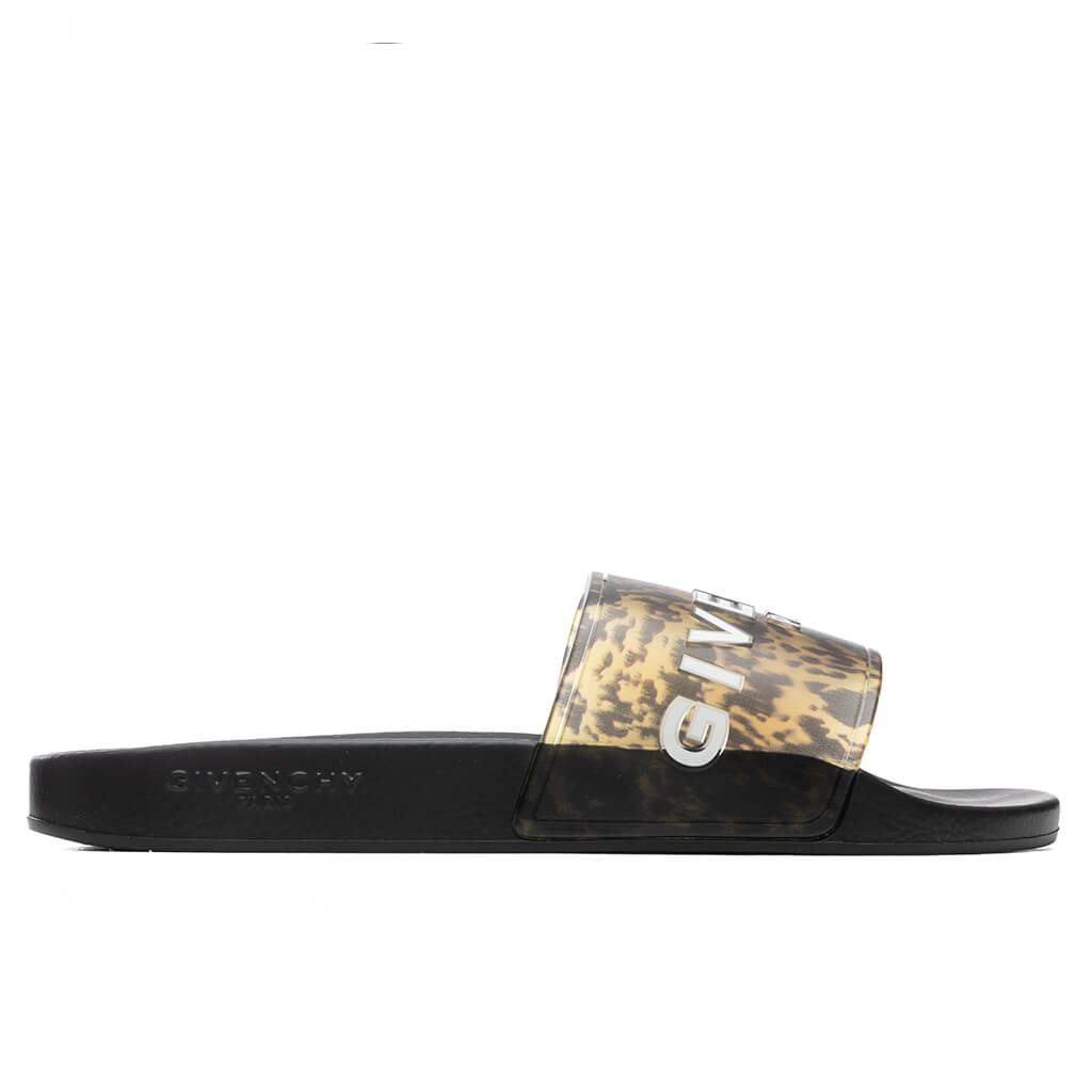 Slide Flat Sandal - Black/Yellow