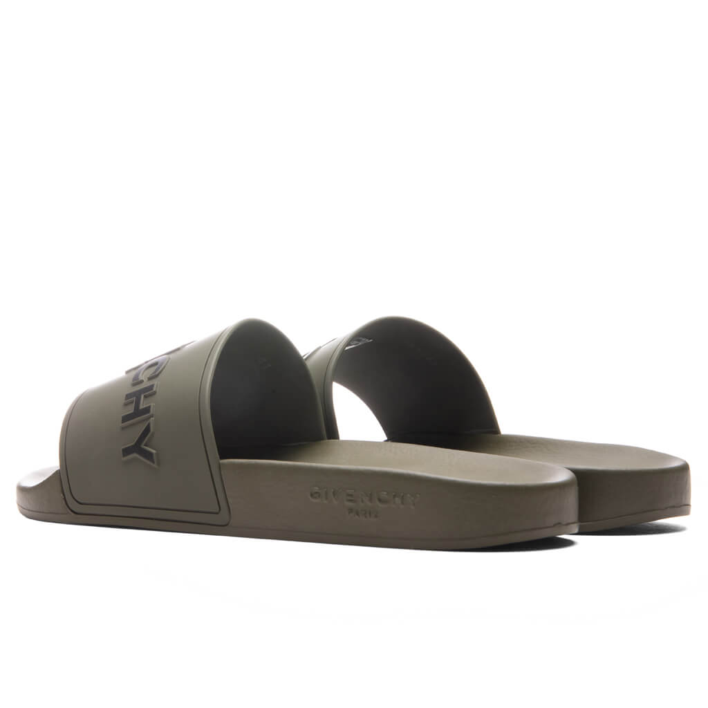 Slide Flat Sandals - Khaki