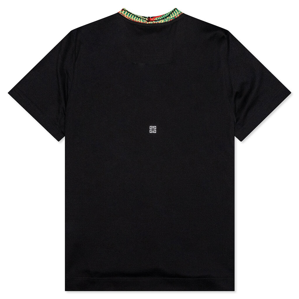 Slim Fit 4G Embroidery T-Shirt - Black