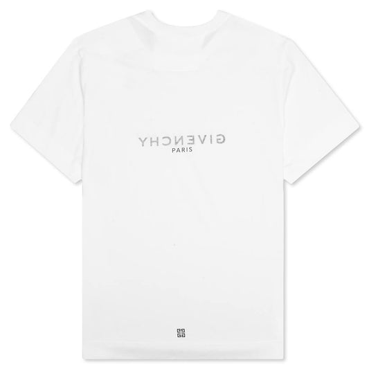 Slim Fit Reverse Print T-Shirt - White