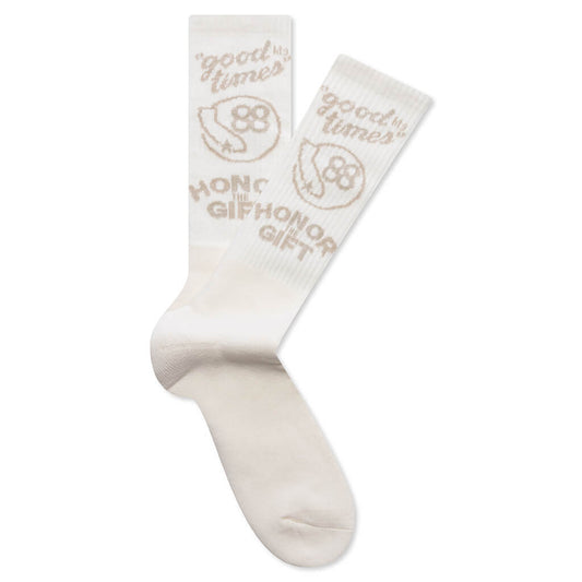 Good Times Crew Socks - Bone