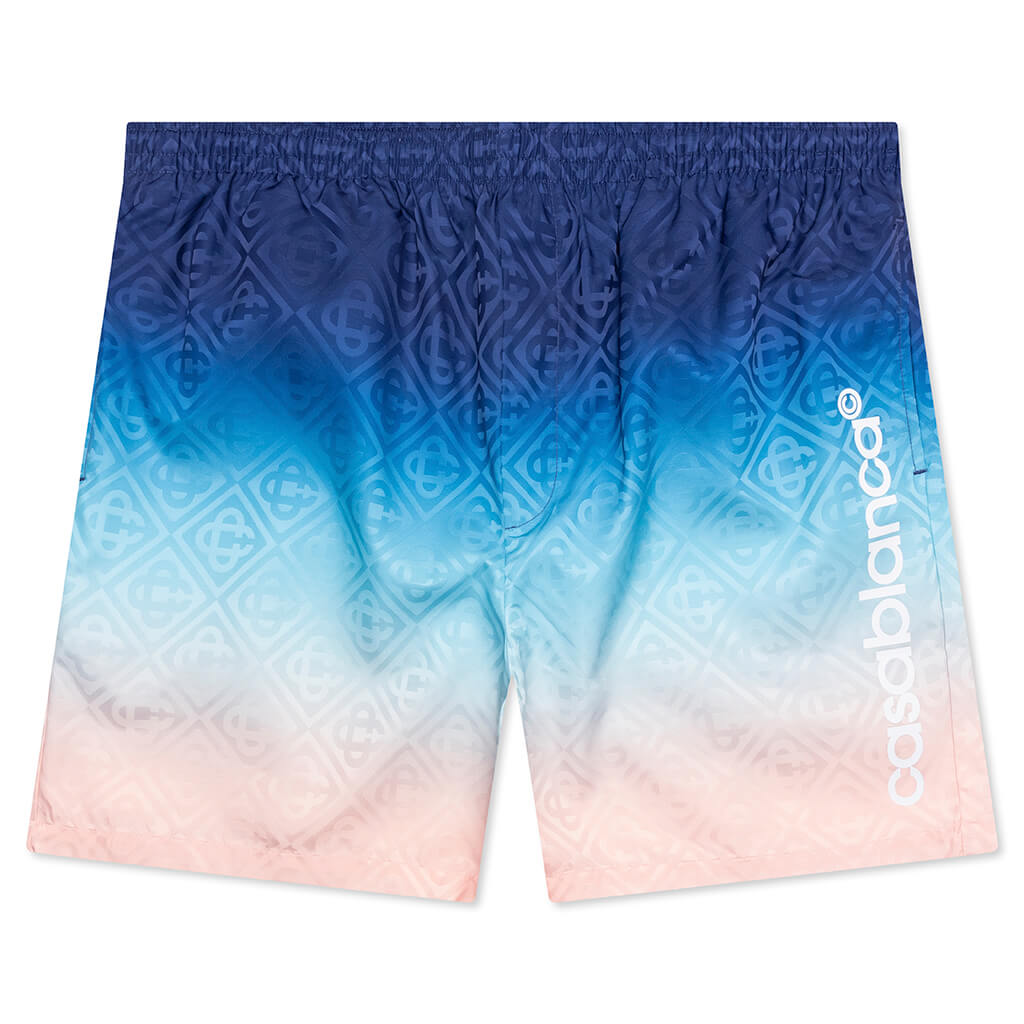 Gradient Printed Swim Shorts - Blue