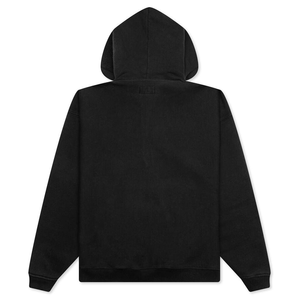 Graphic Zip Hoodie - Washed Black