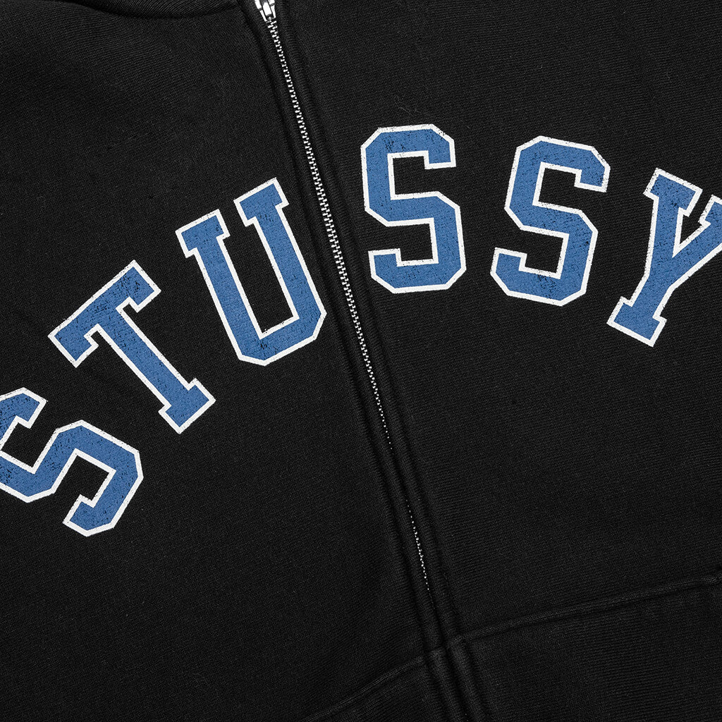 Graphic Zip Hoodie - Washed Black