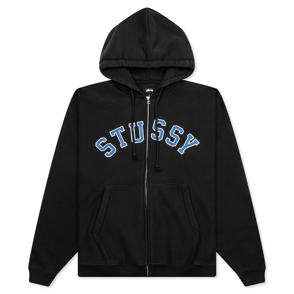 Graphic Zip Hoodie - Washed Black