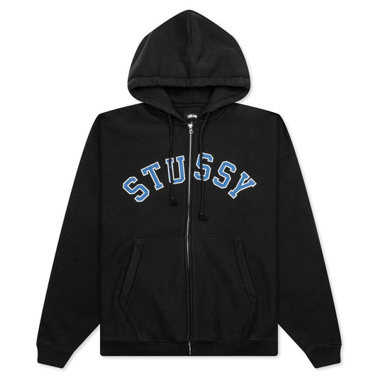 Graphic Zip Hoodie - Washed Black