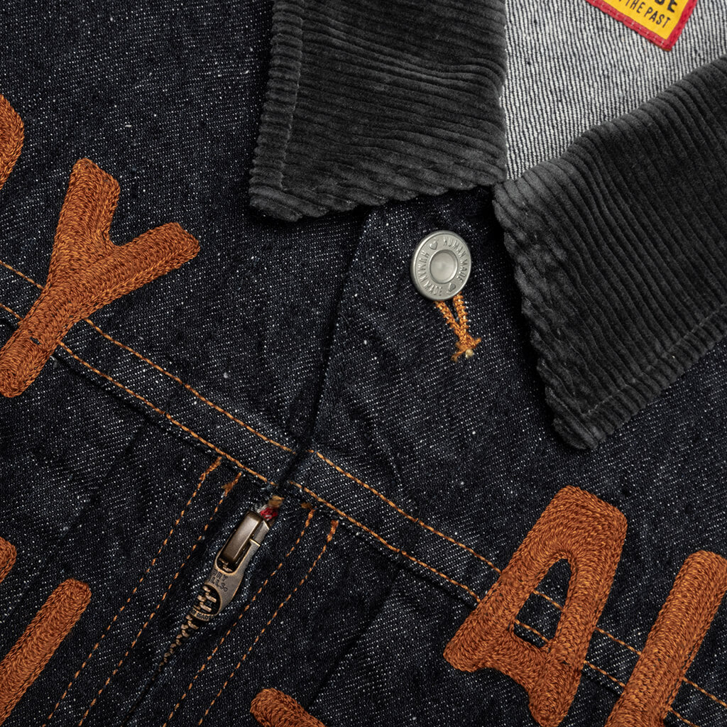 Zip-Up Denim Work Jacket - Indigo