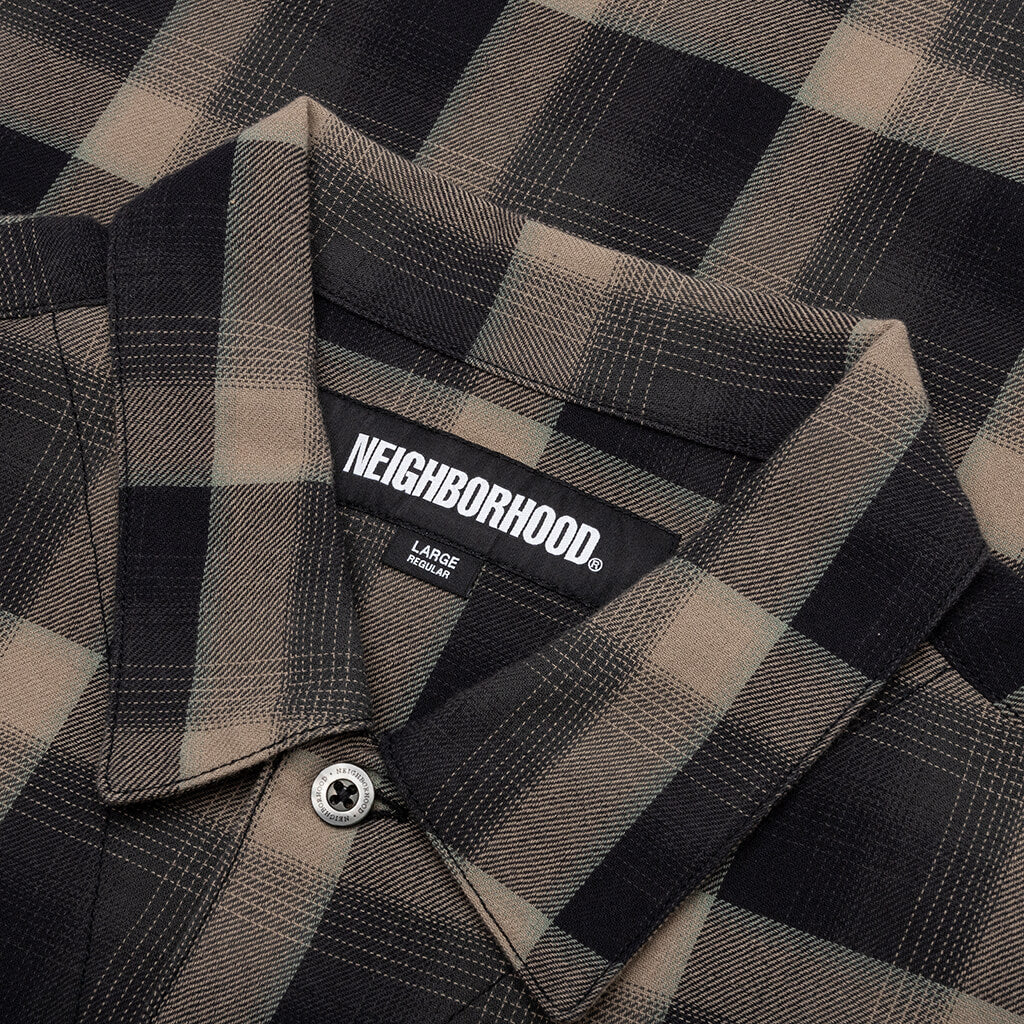 Half Hombre Check Shirt L/S - Beige