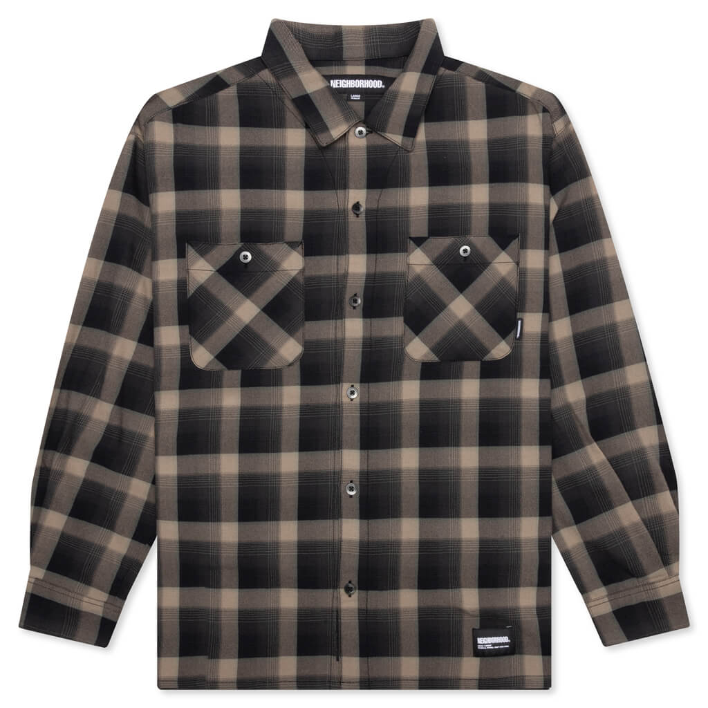 Half Hombre Check Shirt L/S - Beige