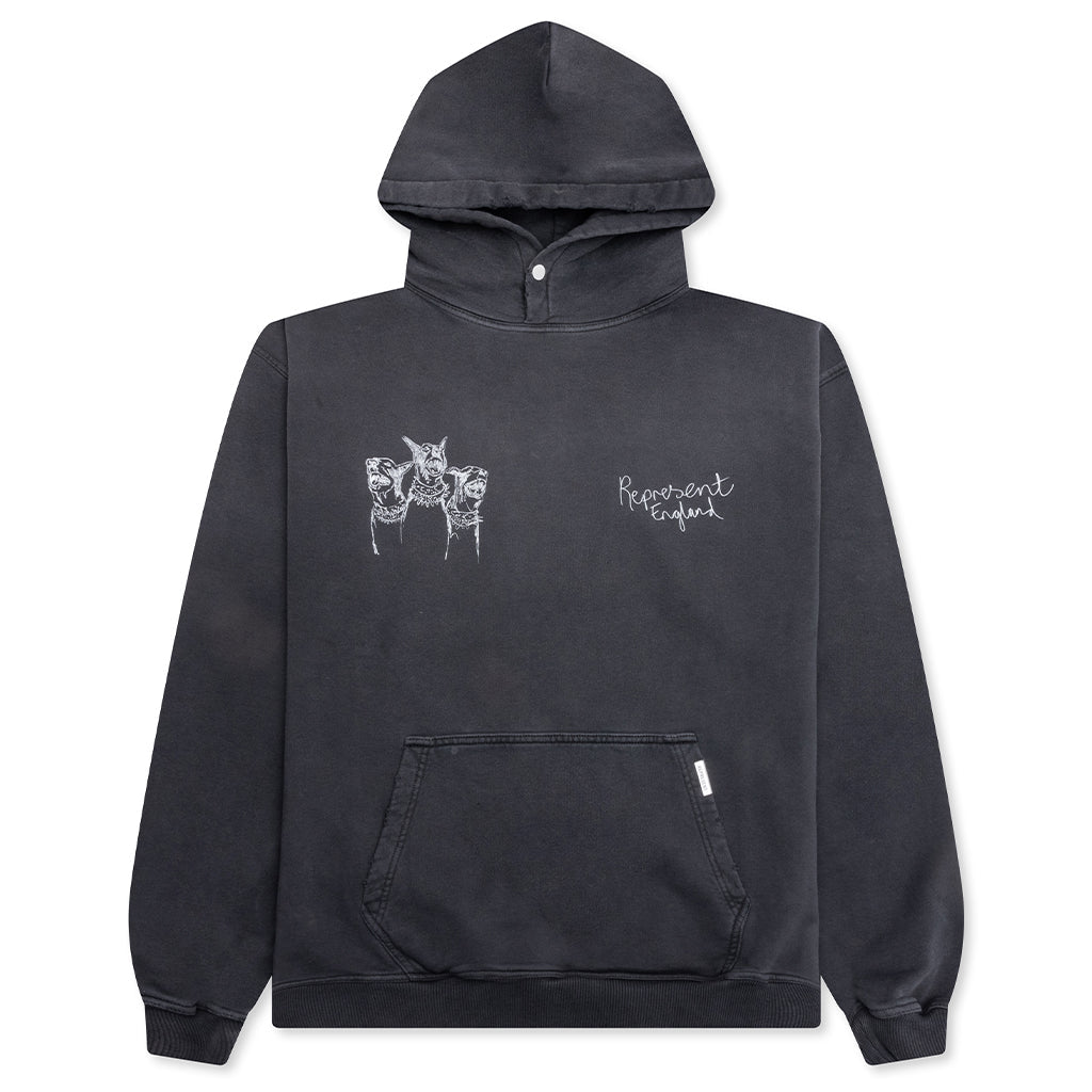 Hand Drawn Thoroughbred Dogs Hoodie - Aged Black