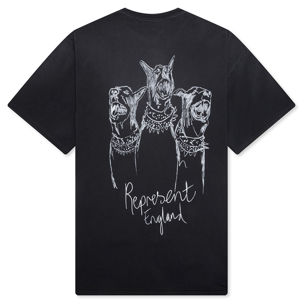 Hand Drawn Thoroughbred Dogs T-Shirt - Aged Black