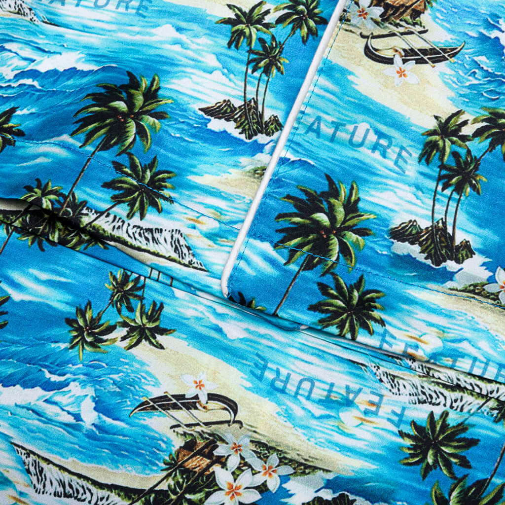 Hitchcock Hawaiian Silk Shirt - Blue