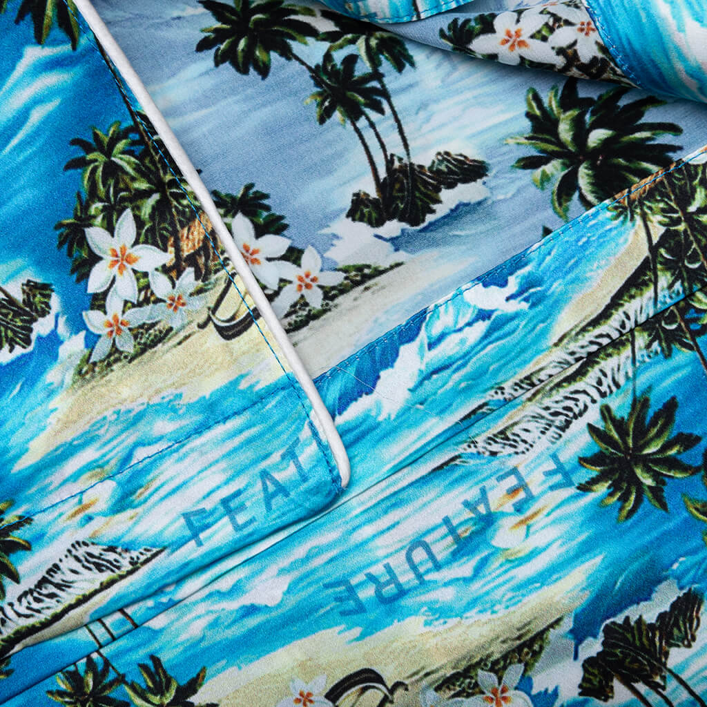 Hitchcock Hawaiian Silk Shirt - Blue
