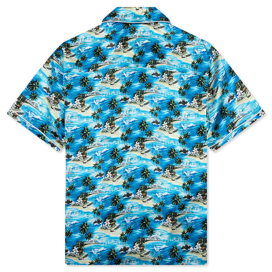 Hitchcock Hawaiian Silk Shirt - Blue