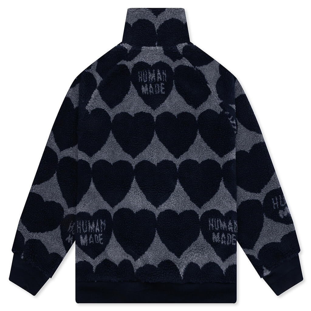 Heart Fleece Jacket - Navy