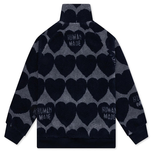 Heart Fleece Jacket - Navy