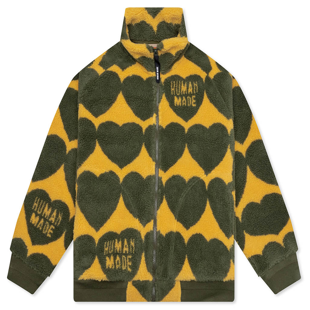 Heart Fleece Jacket - Olive Drab