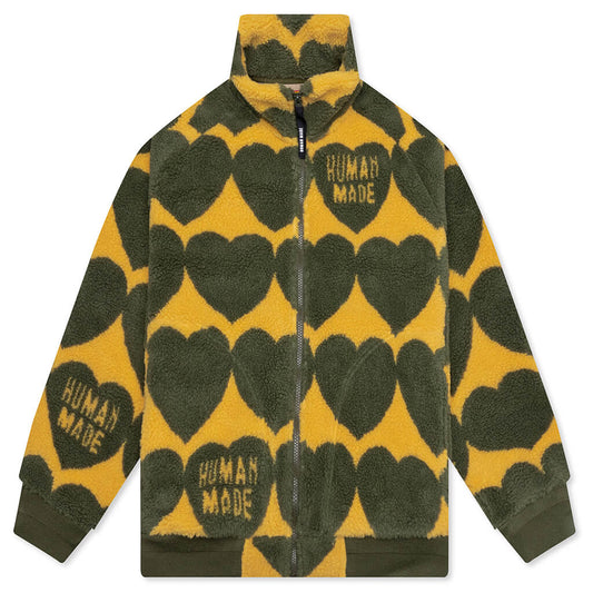 Heart Fleece Jacket - Olive Drab