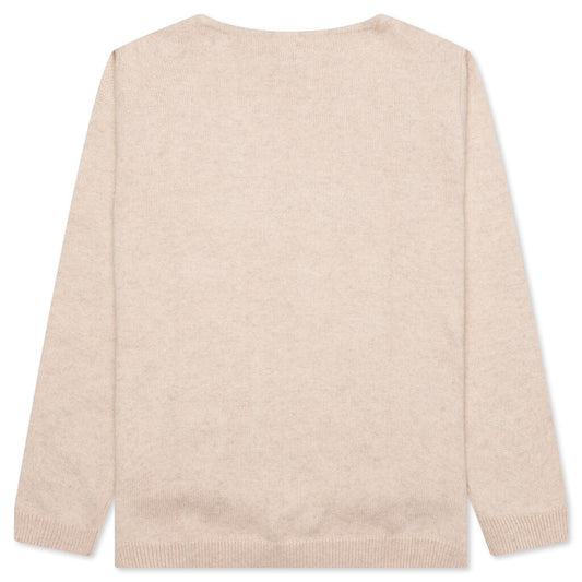 Heart Knit Sweater - Beige
