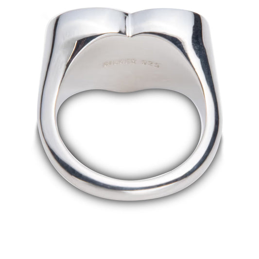 Heart Silver Ring - Red