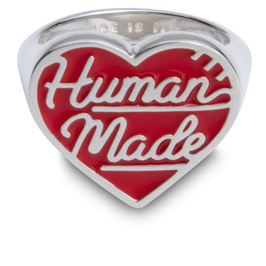 Heart Silver Ring - Red