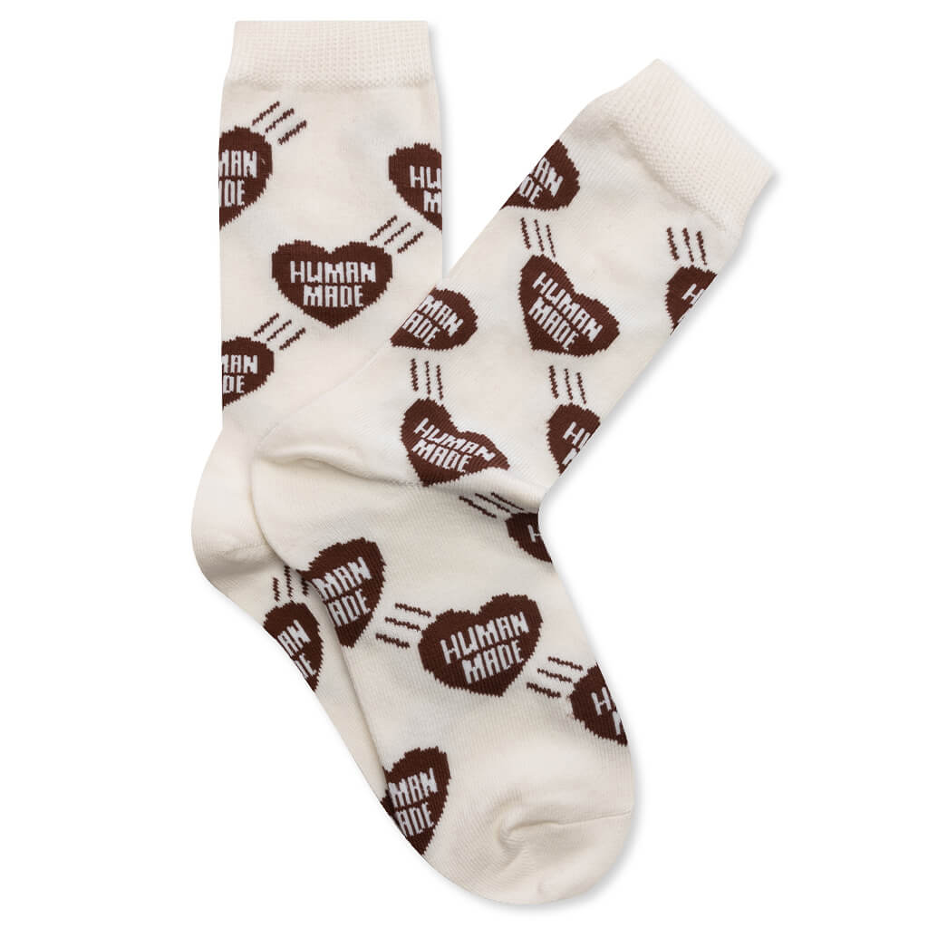Heart Socks - Brown