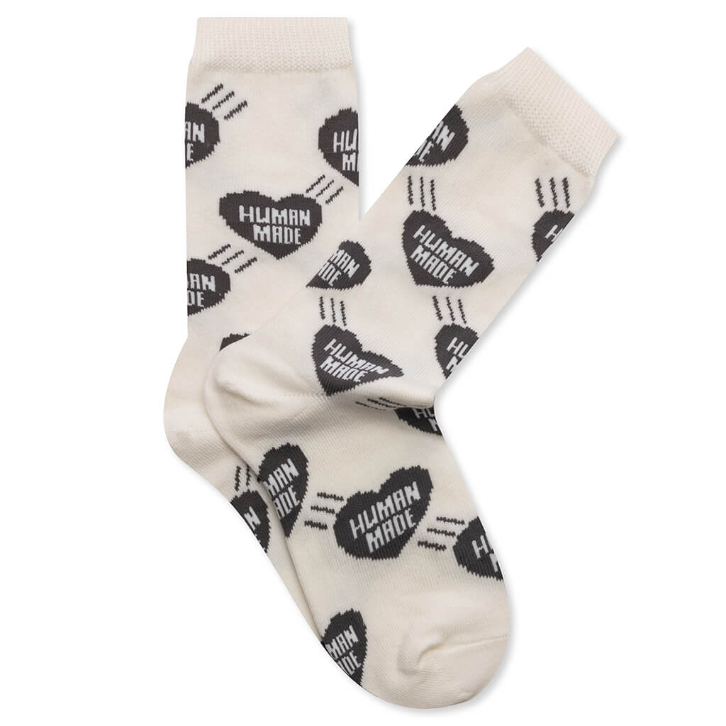 Heart Socks - Grey