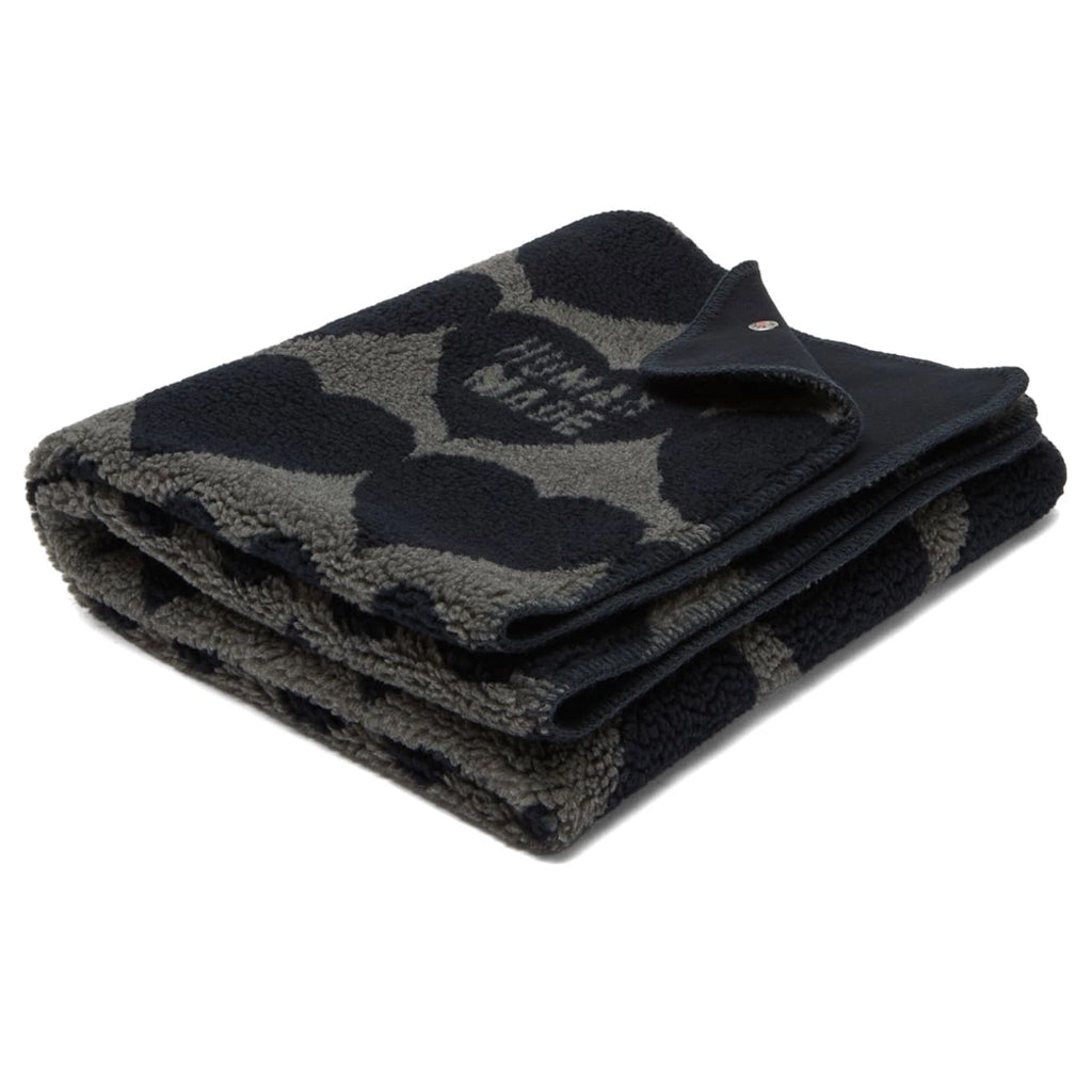 Heart Fleece Blanket - Navy