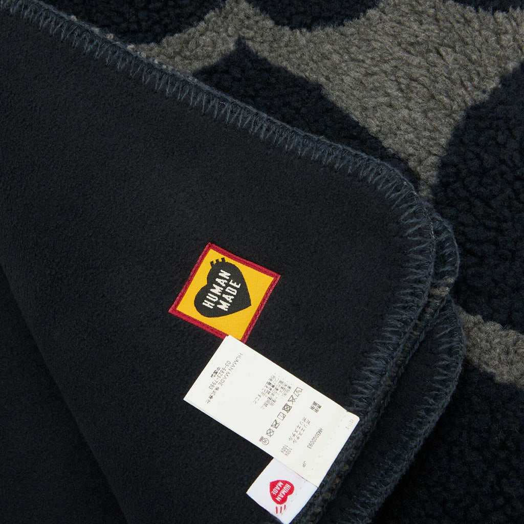 Heart Fleece Blanket - Navy