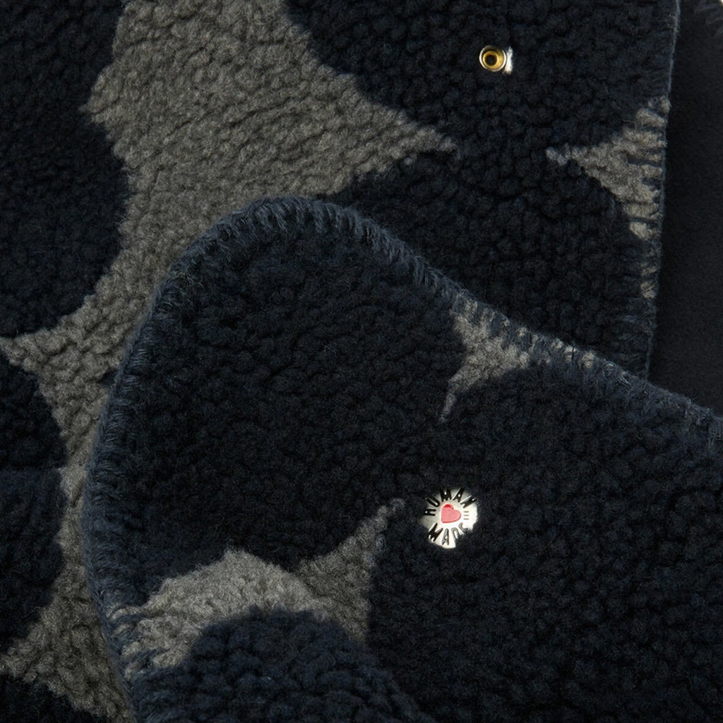 Heart Fleece Blanket - Navy