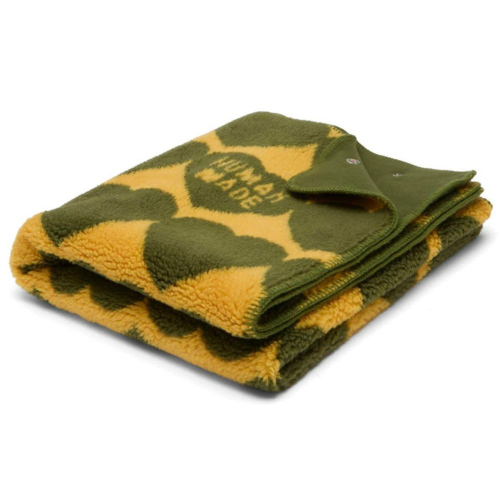 Heart Fleece Blanket - Olive Drab